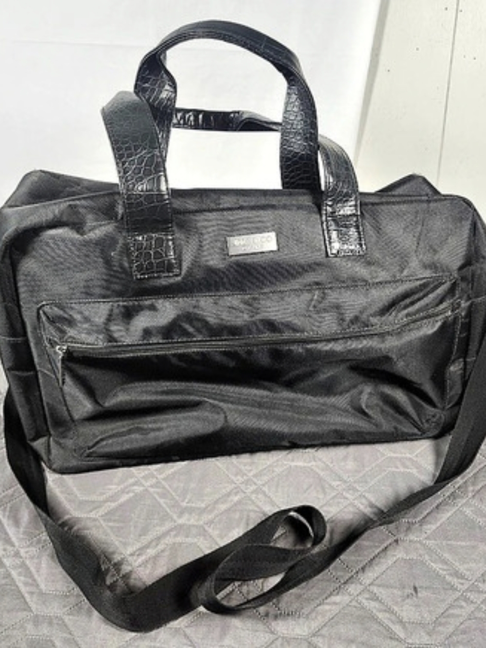 Jimmy Choo Parfums black weekender bag some wear/ stains